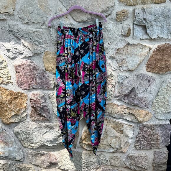 Vintage 90s vacation print harem drop crotch pant size small - Picture 7 of 8